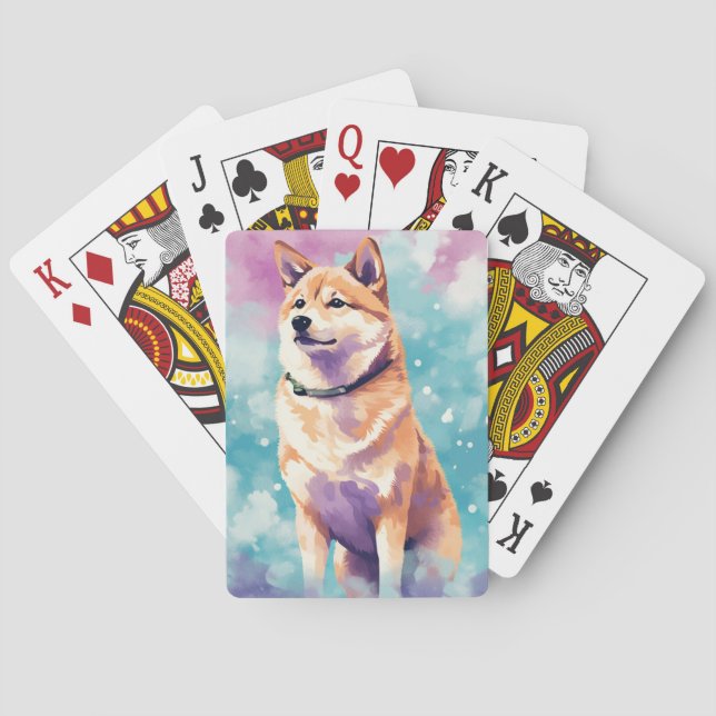 Jeu De Cartes Shiba Inu Pop Art Dreamy & Whimsical Design (dos)