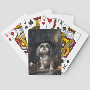Jeu De Cartes Shih Tzu Citrouilles Halloween Épouvantable