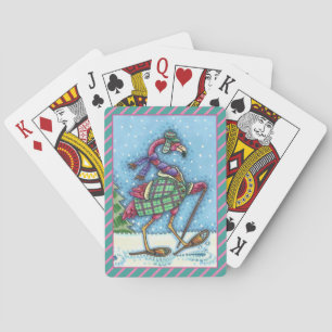 JEU DE CARTES SHOOTS D'HIVER, FLAMANT ROSE ROSE, MAUVAIS NOËL