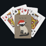 Jeu De Cartes Siamese Santa | Funny Christmas Holiday Cat Custom<br><div class="desc">Siamese Cat Christmas Playing Cards. Funny cartoon of a Siamese cat wearing a Santa hat. "Ho Ho Ho" can be personalized with your own text. These playing cards make a great Christmas gift for kitty lovers. Visit Jenn’s Doodle World for even more products with this Siamese Santa design, as well...</div>