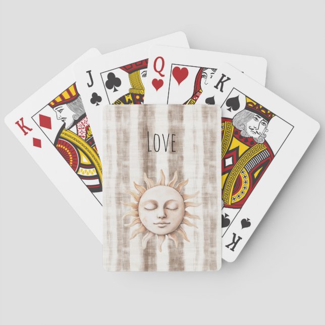 Jeu De Cartes Sicile Crème Rustique Crème Rayures Solaires (dos)