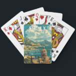 Jeu De Cartes Sicile Italie Travel Art Vintage<br><div class="desc">Conception de déplacement vectoriel rétro en Sicile. La Sicile,  la plus grande île méditerranéenne,  se trouve juste à côté du "pied" de la "botte" italienne. Sa riche histoire se reflète dans des sites comme la Vallée des Temples.</div>