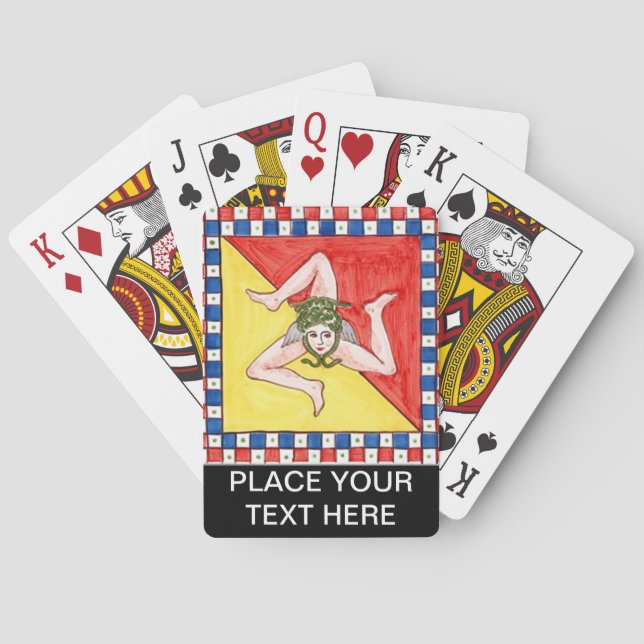Jeu De Cartes Sicile Trinacria Medusa PERSONNALISÉE (dos)
