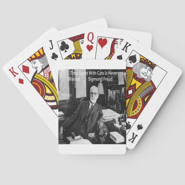 Jeu De Cartes Sigmund Freud Dans Son Bureau & Citation de Chat D (dos)