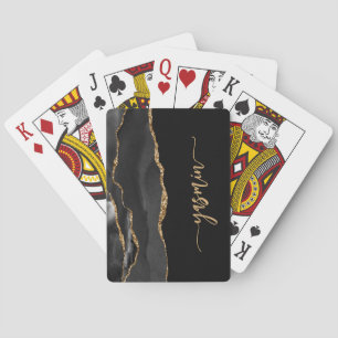 Jeu De Cartes Signature personnalisée Porte d'or noir