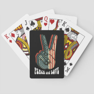 Jeu De Cartes Signe de Paix Rétro Vintage 60's 70's Cadeau Hippi