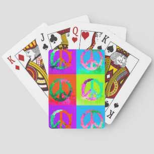 Jeu De Cartes Signe de paix tie and dye groovy graffiti peinture