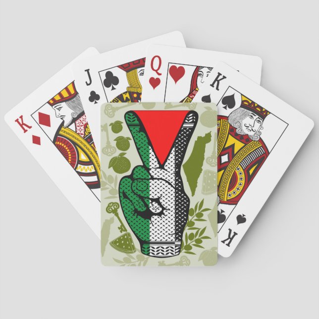 Jeu De Cartes Signe de Victoire Main Résistance Symbole Triangle (dos)