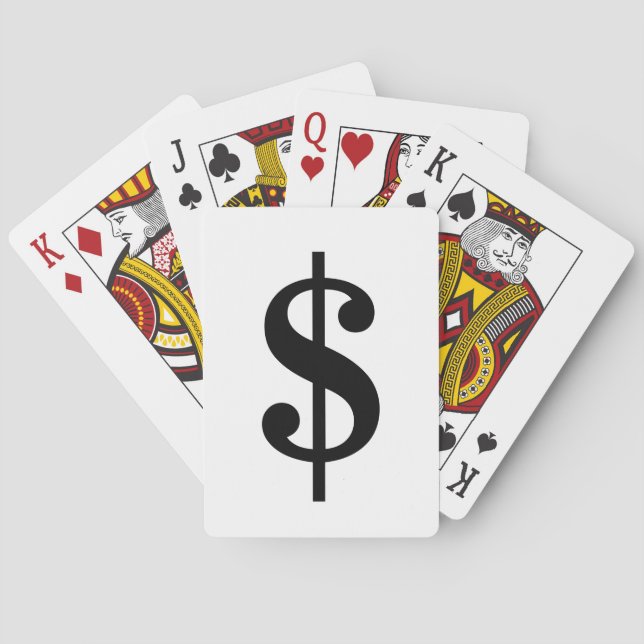 Jeu De Cartes Signe dollar | Alphabet classique simple (dos)