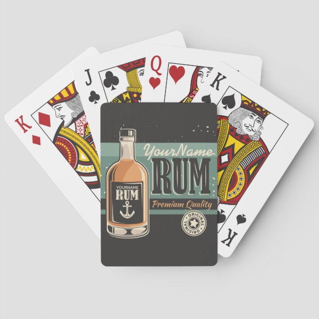 Jeu De Cartes Signe rétro de bouteille de rhum de marin personna (dos)