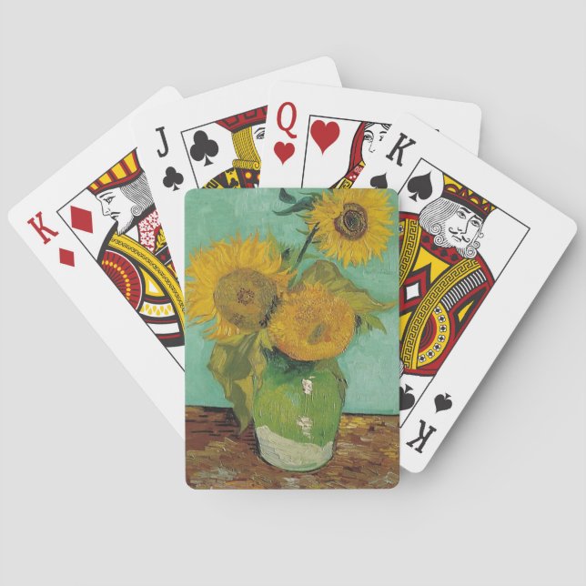 Jeu De Cartes silence - vase with three sunflowers, van Gogh (dos)
