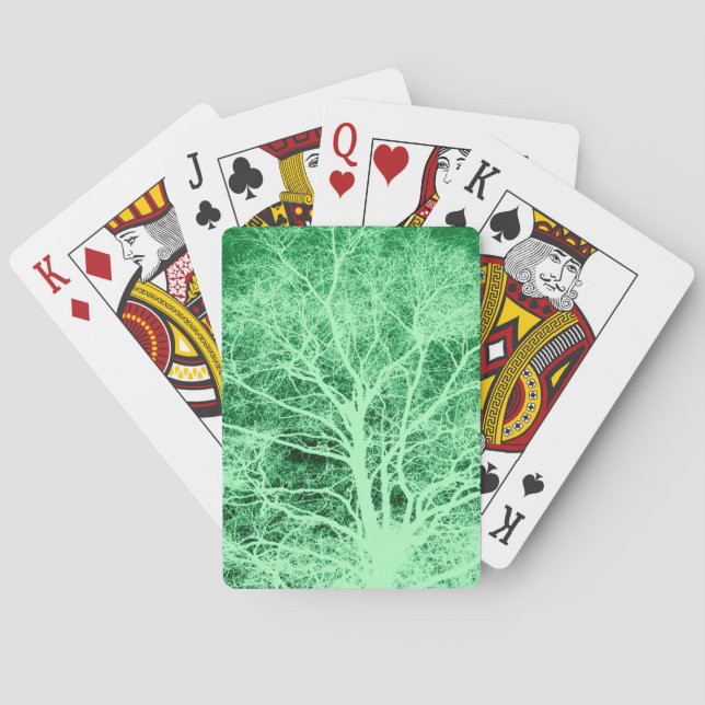 Jeu De Cartes Silhouette d'arbre vert (dos)