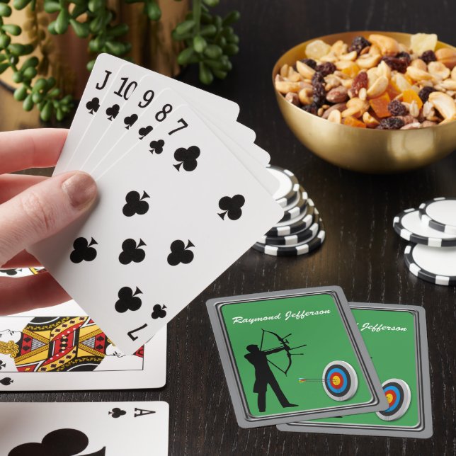 Jeu De Cartes Silhouette d'archer masculin et cible (In Situ)