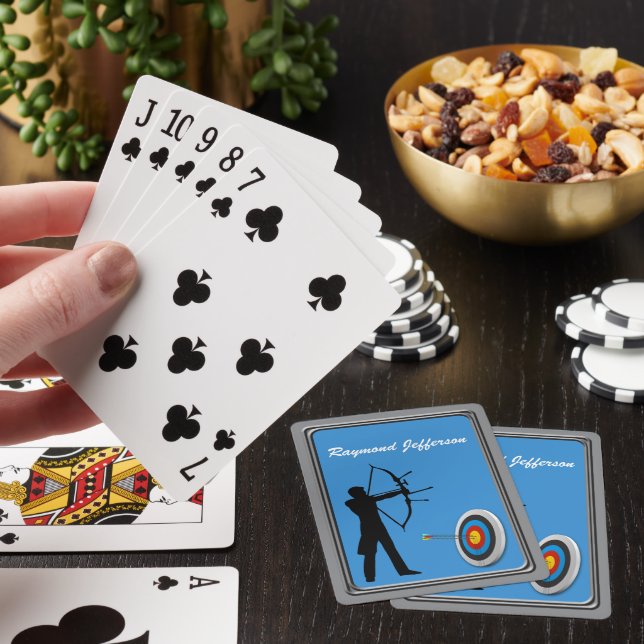 Jeu De Cartes Silhouette d'archer masculin et cible (In Situ)
