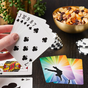 Jeu De Cartes Silhouette de breakdancer à l'explosion arc-en-cie