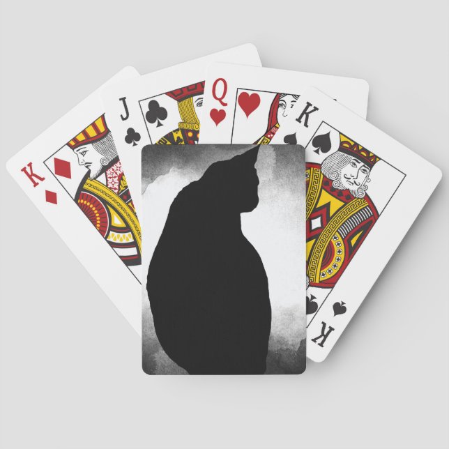Jeu De Cartes Silhouette de chat noir (dos)