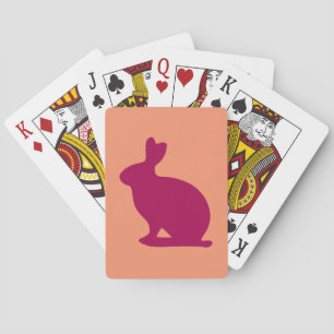 Jeu De Cartes Silhouette de lapin pourpre personnalisé