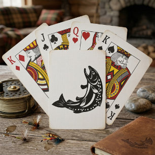 Jeu De Cartes Silhouette de Truite sautant hors de l'eau