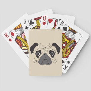 Jeu De Cartes Silhouette de visage de Pug