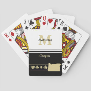 Jeu De Cartes Silhouette en or de monogramme Oregon