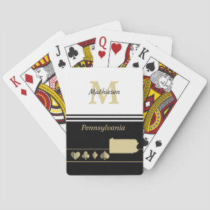 Jeu De Cartes Silhouette en or Monogram Pennsylvanie