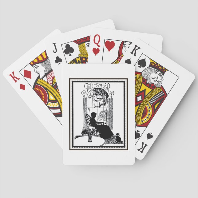 Jeu De Cartes Silhouette mère rétro (dos)