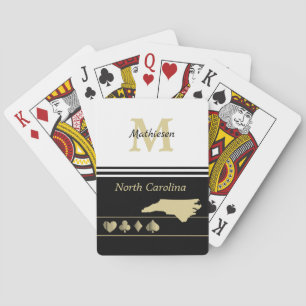 Jeu De Cartes Silhouette Monogram Gold Caroline du Nord