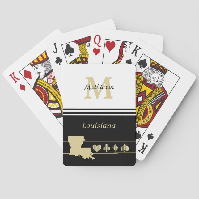 Jeu De Cartes Silhouette Monogram Gold Louisiane (dos)