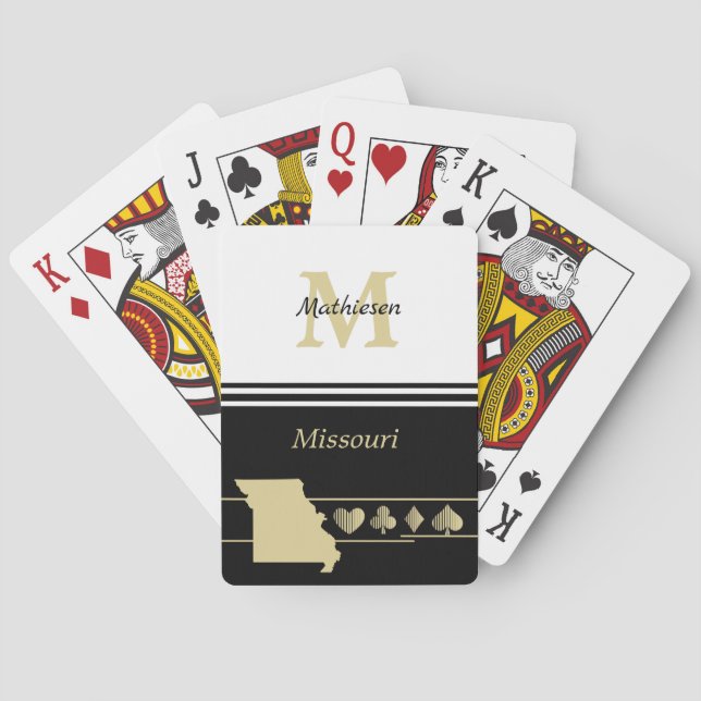 Jeu De Cartes Silhouette Monogram Gold Missouri (dos)
