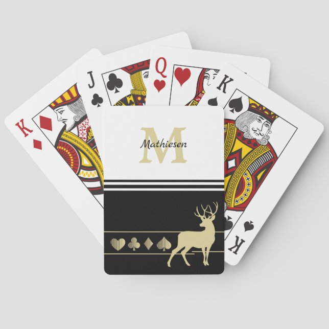 Jeu De Cartes Silhouette Or Monogram Buck Deer (dos)