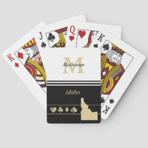 Jeu De Cartes Silhouette Or Monogramme Idaho