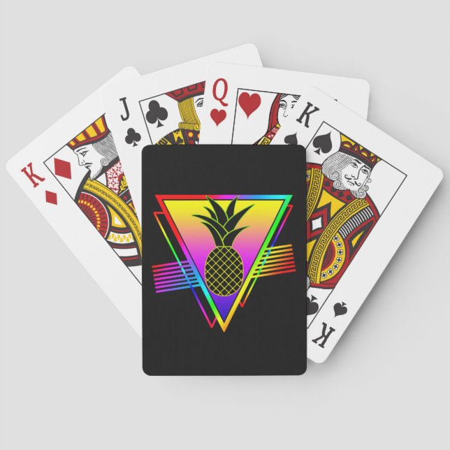 Jeu De Cartes Silhouette Rétro Moderne Ananas Fruit D'été (dos)