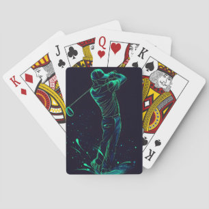Jeu De Cartes Silhouette verte minimaliste Golfer