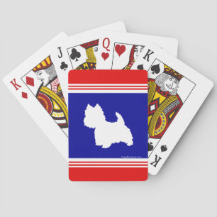 Jeu De Cartes Silhouette Westie Rouge, Blanc, Bleu