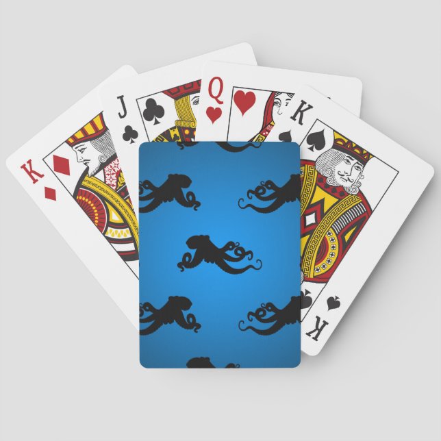 Jeu De Cartes Silhouettes de pieuvre nageant (dos)
