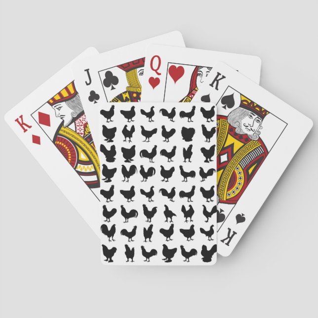 Jeu De Cartes Silhouettes de poulet (dos)