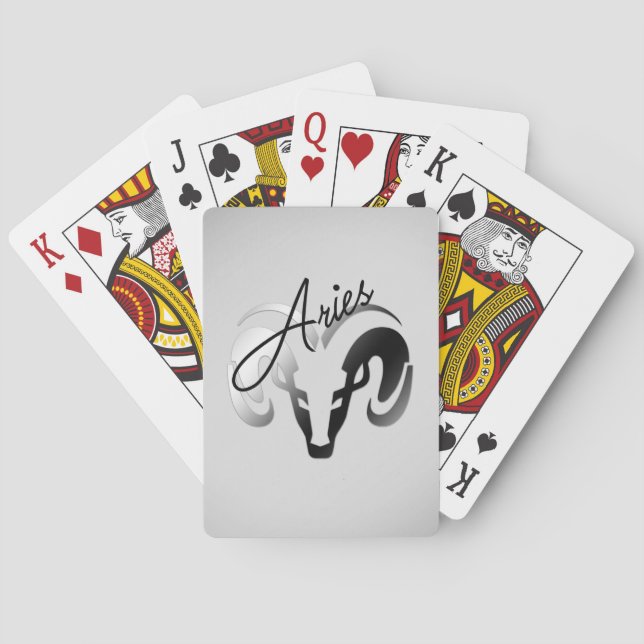Jeu De Cartes Silver Aries le bélier Zodiac (dos)