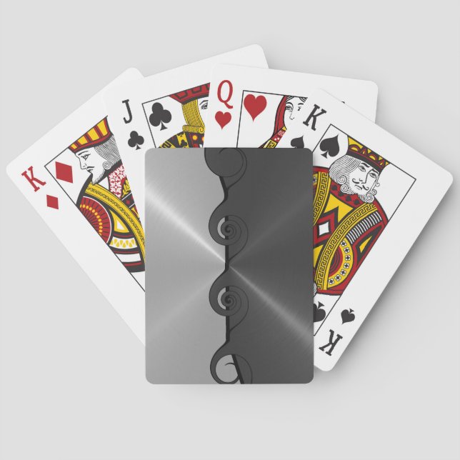 Jeu De Cartes Silver Gray Stainless Métallc Cut Out Pattern 2 (dos)