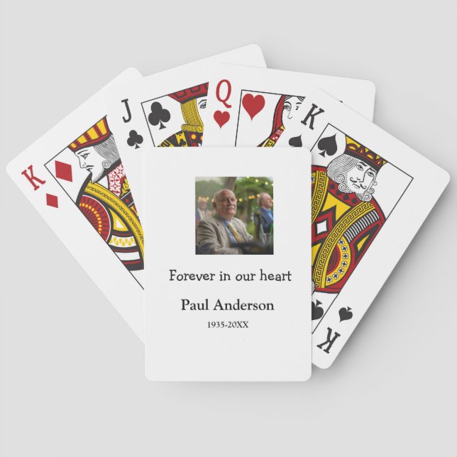 Jeu De Cartes simple Add your photo text memorial keepsake (dos)