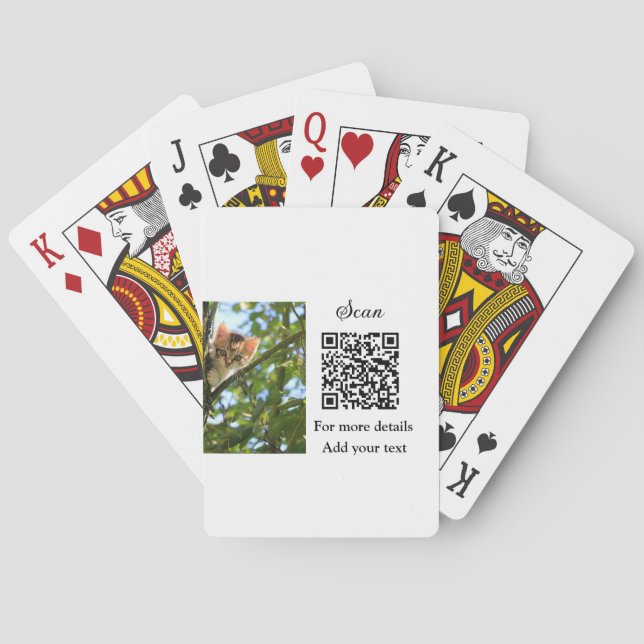 Jeu De Cartes Simple animal name details QR code add text photo (dos)