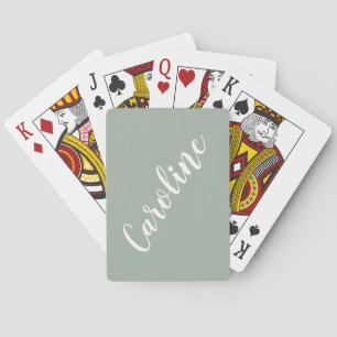 Jeu De Cartes Simple Calligraphie Personnalisée Sage Poussiéreus