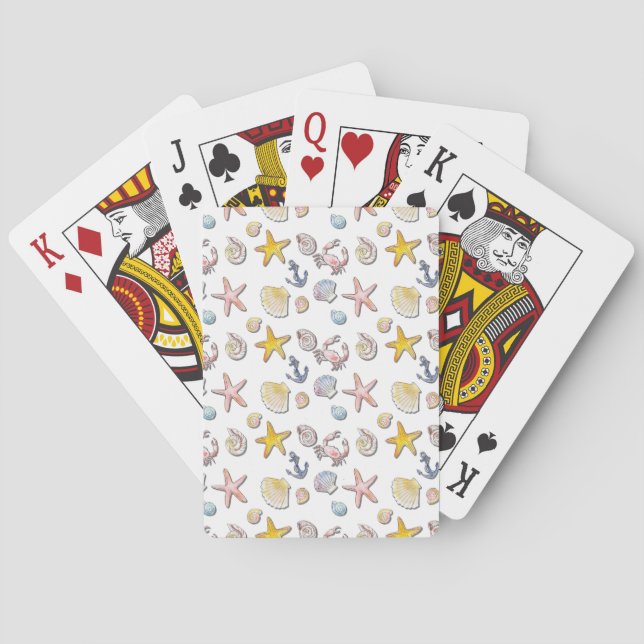 Jeu De Cartes Simple Conception de plage mignonne  (dos)