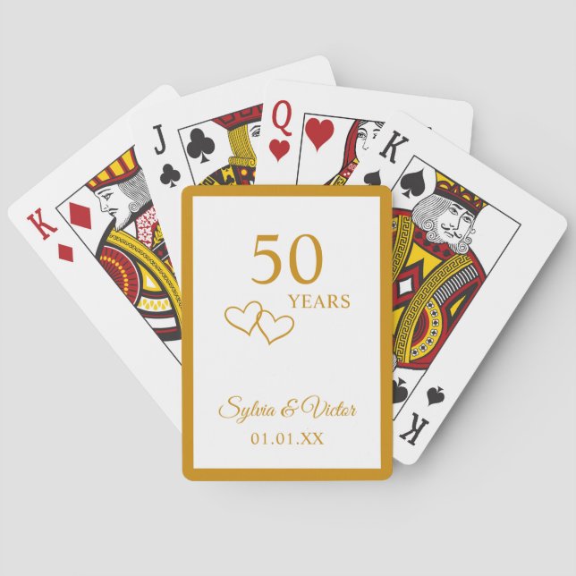 Jeu De Cartes Simple élégante Personnalisation 50e anniversaire  (dos)