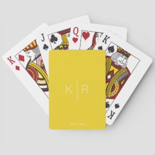 Jeu De Cartes Simple et moderne Monogramme moutarde Jaune
