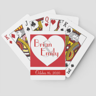 Jeu De Cartes Simple mariage de coeur blanc rouge jouant aux car