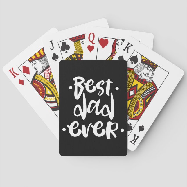 Jeu De Cartes Simple Meilleur Papa Jamais Typographie Noire Papa (dos)