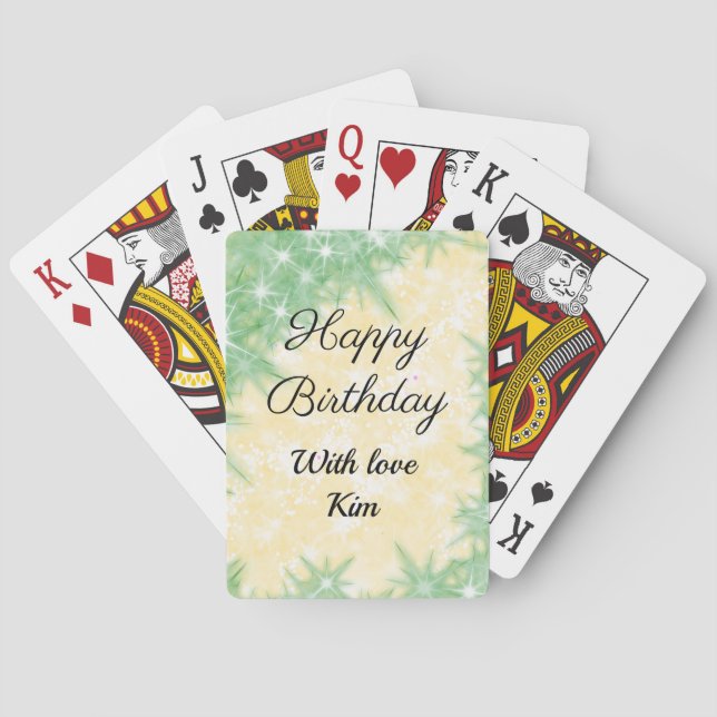 Jeu De Cartes simple minimal calligraphy happy birthday custom   (dos)