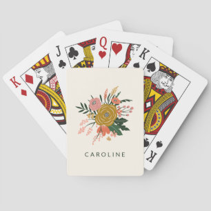 Jeu De Cartes Simple Minimaliste Botanique Fleur Personnalisée