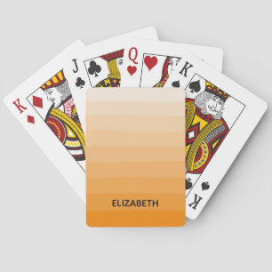 Jeu De Cartes Simple Moderne Orange Design Nom personnalisé