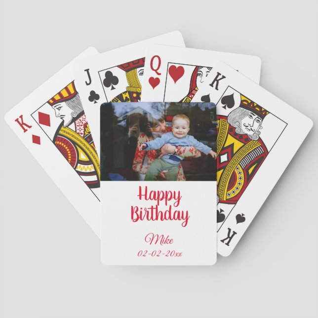 Jeu De Cartes simple personnalisation heureuse invitation photo (dos)